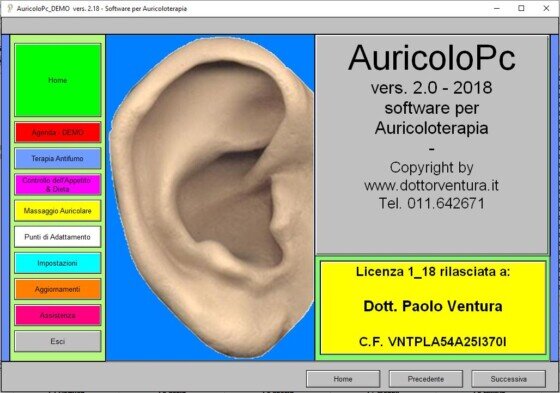 AuricoloPc software AuricoloPc il software per l'Auricoloterapia.