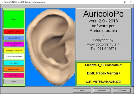 AuricoloPc software AuricoloPc il software per l'Auricoloterapia.